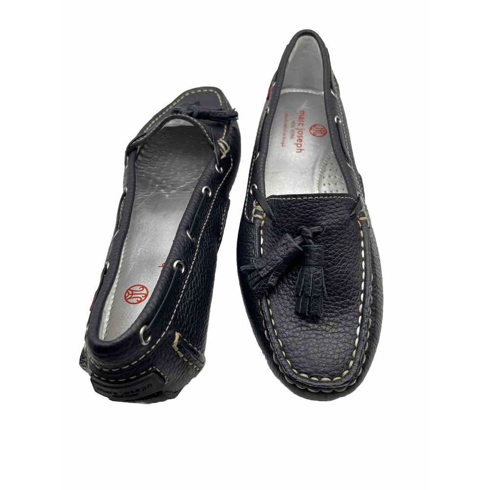 Marc Joseph Womens 7M Navy Cherry St Leather Loafer Tassel Flats Casual Brazil